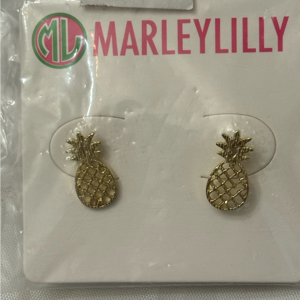 New Marley Lilly Pineapple Stud Earrings